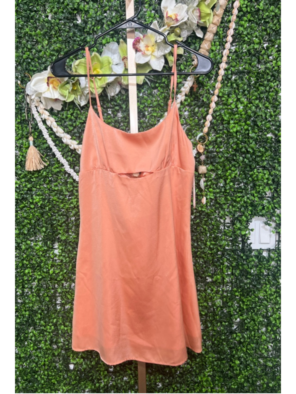 mahina Peach Mini Slip Dress